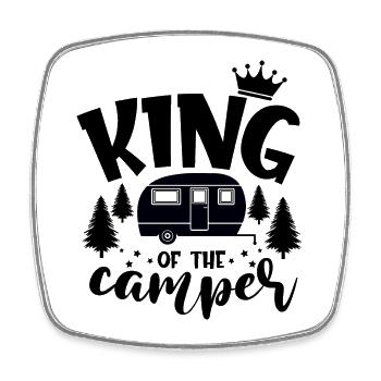 The king of the motorhome - Square fridge magnet - white - Front
