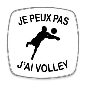 Je Peux Pas J'ai Volley - Magnet carré - blanc - Devant