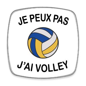 Je Peux Pas J'ai Volley - Magnet carré - blanc - Devant