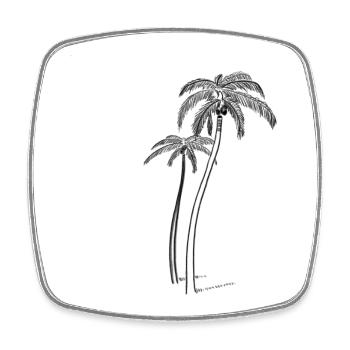 Palmiers à noix de coco - Magnet carré - blanc - Devant
