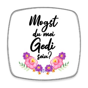 Mogst du mei Ged sein Patenonkel fragen Taufe - Viereckiger Kühlschrankmagnet - Weiß - Vorne