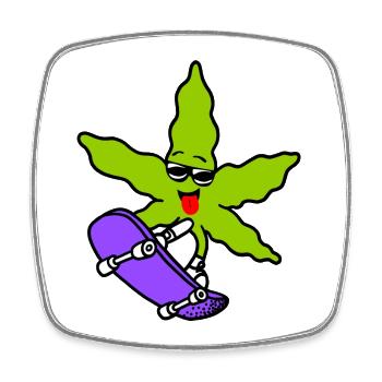 Herbe de patineur - Magnet carré - blanc - Devant