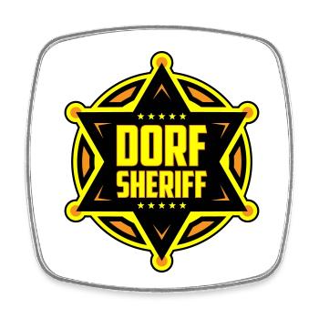 Farben änderbar | Dorf Sheriff - Viereckiger Kühlschrankmagnet - Weiß - Vorne