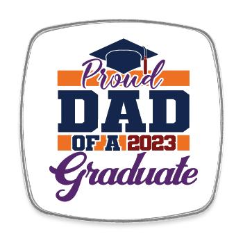 Stolzer Vater eines 2023 Graduate Graduation For Men - Viereckiger Kühlschrankmagnet - Weiß - Vorne