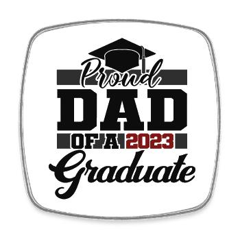 Stolzer Vater eines 2023 Graduate Graduation For Men - Viereckiger Kühlschrankmagnet - Weiß - Vorne