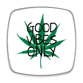 hemp leaf hemp pot stoner marijuana hashish - Square fridge magnet - white - Front