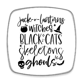 Halloween list - Square fridge magnet - white - Front