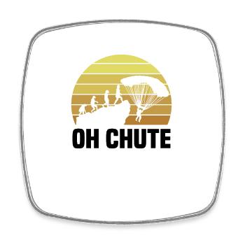 Skydiving Parachutists Parachute - Square fridge magnet - white - Front