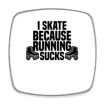 Roller skating skateboard skateboarding skater - Square fridge magnet - white - Front