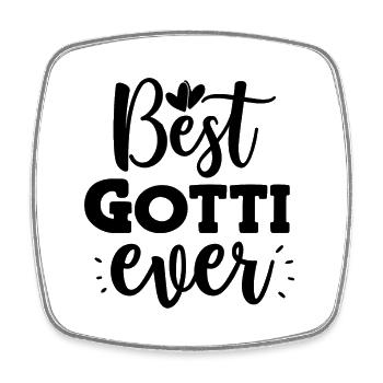 Bestes Gotti der Welt Schweiz Patentante Patin - Viereckiger Kühlschrankmagnet - Weiß - Vorne