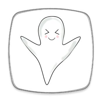 T-shirt d’Halloween Ghost spooky chemise mignonne - Magnet carré - blanc - Devant