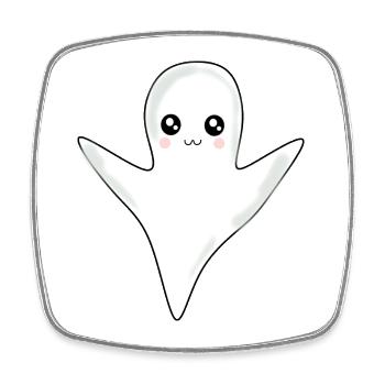 Halloween T-shirt Gespenst spooky cute Shirt - Viereckiger Kühlschrankmagnet - Weiß - Vorne