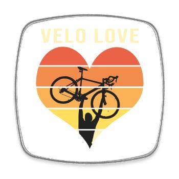 velolove velo love j aime le velo cycliste - Magnet carré - blanc - Devant