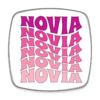 Novia Girlfriend Engagement Bridal Shower Wedding - Square fridge magnet - white - Front