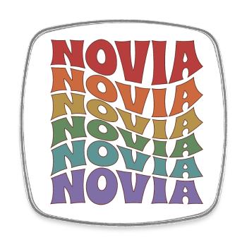 Novia Girlfriend Engagement Bridal Shower Wedding - Square fridge magnet - white - Front