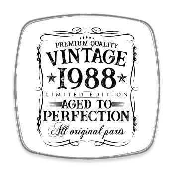 1988 vintage vintage 35 years birthday gift - Square fridge magnet - white - Front