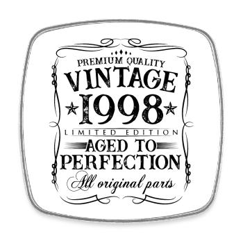 1998 vintage vintage 25 years birthday gift - Square fridge magnet - white - Front