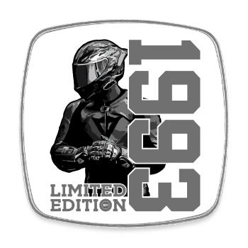 LIMITED EDITION 1993 MOTORCYCLE 33RD BIRTHDAY - Square fridge magnet - white - Front