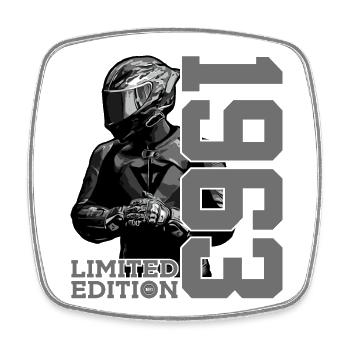 LIMITED EDITION 1963 MOTORCYCLE 63RD BIRTHDAY - Square fridge magnet - white - Front
