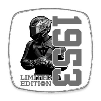 LIMITED EDITION 1953 MOTORCYCLE 73RD BIRTHDAY - Square fridge magnet - white - Front