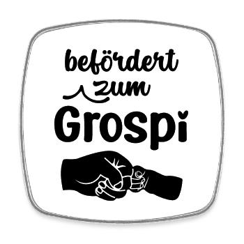 Befördert zum Grospi Schweiz Hallo Opa Schweiz - Viereckiger Kühlschrankmagnet - Weiß - Vorne