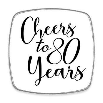 Prost zum 80-jährigen Jubiläum des 80. Geburtstags - Viereckiger Kühlschrankmagnet - Weiß - Vorne