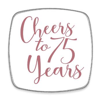 Prost auf 75 Jahre 75. Geburtstag - Viereckiger Kühlschrankmagnet - Weiß - Vorne