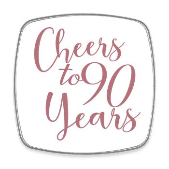 Vive les 90 ans du 90e anniversaire - Magnet carré - blanc - Devant