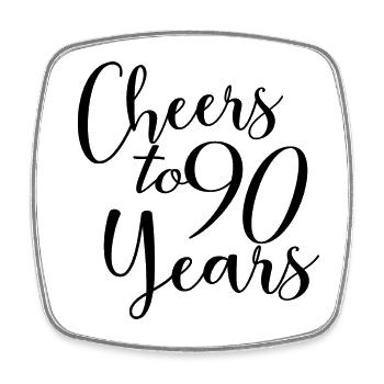 Vive les 90 ans du 90e anniversaire - Magnet carré - blanc - Devant