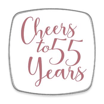 Prost auf 55 Jahre 55. Geburtstag - Viereckiger Kühlschrankmagnet - Weiß - Vorne