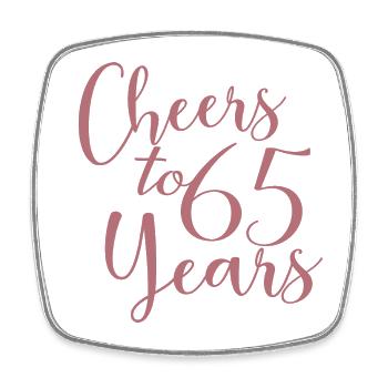Cheers To 65 Years 65th Birthday Anniversary - Square fridge magnet - white - Front