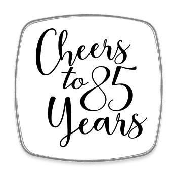 Prost auf 85 Jahre 85. Geburtstag - Viereckiger Kühlschrankmagnet - Weiß - Vorne