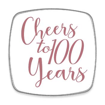 Cheers To 100 Years 100th Birthday Anniversary - Square fridge magnet - white - Front