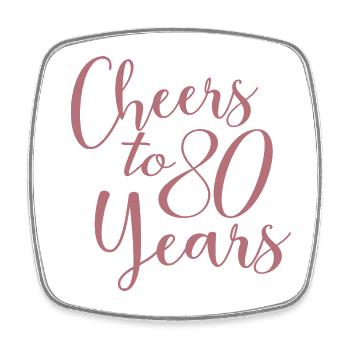 Prost zum 80-jährigen Jubiläum des 80. Geburtstags - Viereckiger Kühlschrankmagnet - Weiß - Vorne