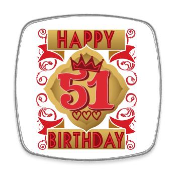 51. Geburtstag 51 Jahre alt Spruch, Vintage-Design - Viereckiger Kühlschrankmagnet - Weiß - Vorne