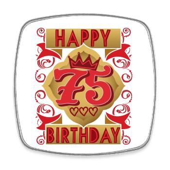 75. Geburtstag 75 Jahre alt Spruch, Vintage-Design - Viereckiger Kühlschrankmagnet - Weiß - Vorne