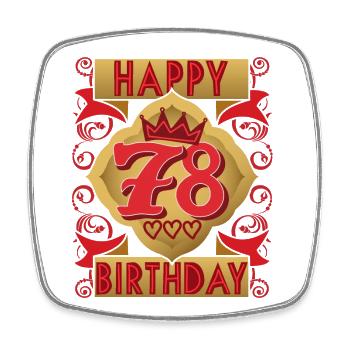 78e anniversaire 78 ans dicton, design vintage - Magnet carré - blanc - Devant