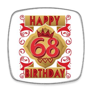 68. Geburtstag 68 Jahre alt Spruch, Vintage-Design - Viereckiger Kühlschrankmagnet - Weiß - Vorne