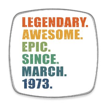 50e anniversaire, mars 1973, 50e anniversaire - Magnet carré - blanc - Devant