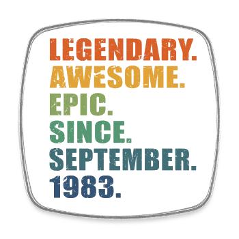 40th Birthday, September 1983, 40 Year Anniversary - Square fridge magnet - white - Front