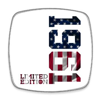 LIMITED EDITION 1961 USA 65TH BIRTHDAY - Square fridge magnet - white - Front