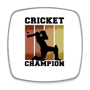 Sports de joueurs de cricket - Magnet carré - blanc - Devant