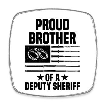 Sheriff Police Law Officer Guard - Viereckiger Kühlschrankmagnet - Weiß - Vorne