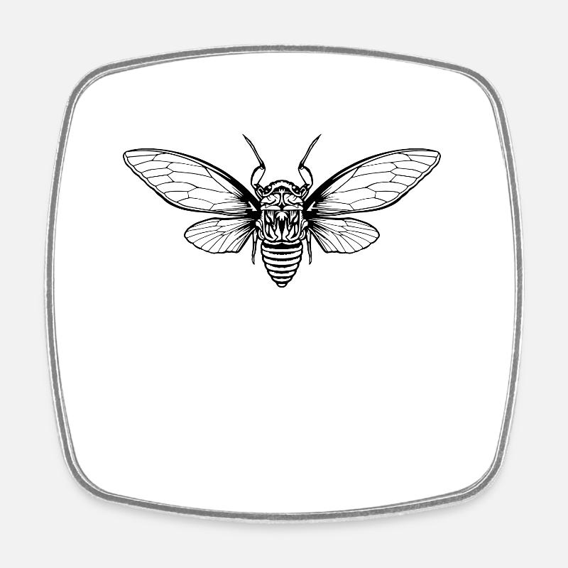 Cicada Cicada Brood Insect - Square fridge magnet - white