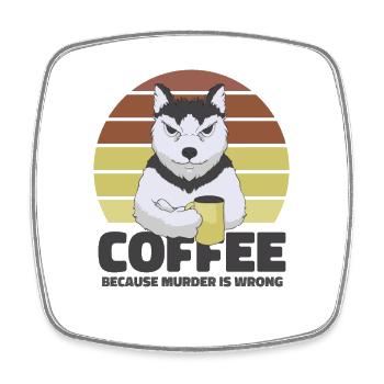 Kaffee-hund - Viereckiger Kühlschrankmagnet - Weiß - Vorne
