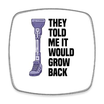 Leg prosthesis amputation - Square fridge magnet - white - Front