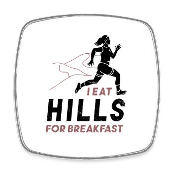 Running Marathon Runner - Square fridge magnet - white - Front