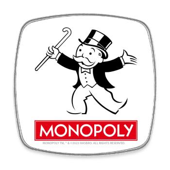 Monopoly Classic Logo With Rich Uncle Pennybags - Square fridge magnet - white - Front