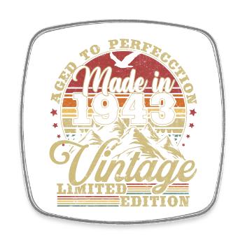 1943 Vintage Vintage Retro Birthday Gift - Square fridge magnet - white - Front