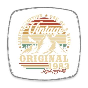 Cadeau D’anniversaire Vintage Original 1983 - Magnet carré - blanc - Devant